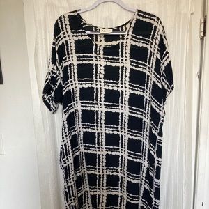 Ganni cap sleeve printed rayon dress